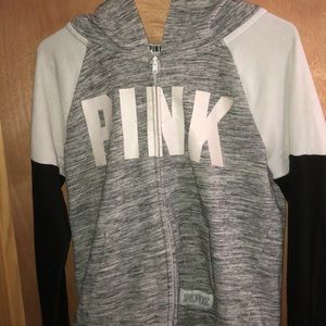 PINK colorblock zip up